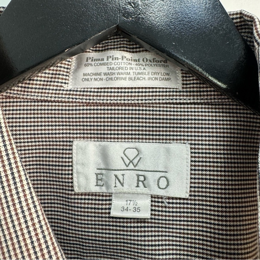Enro Striped Collared Long Sleeve Button Down Shirt Men's Size 17 1/2